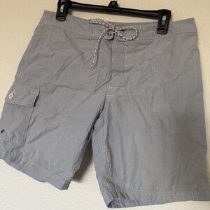 J. Crew Blue and White Pinstripe Swim Shorts - 32